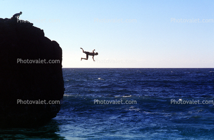 Cliff, Rock Jumping, dive, Waimea Bay, Oahu