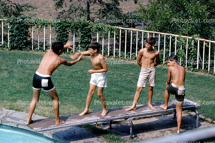Horseplay on a Diving Board, wrestling, 1964, 1960s