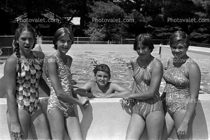 swimming  pool, girls, boy, swimsuit, 1970s