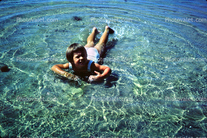 Ripples, Water, Girl, Wavelets, 1950s