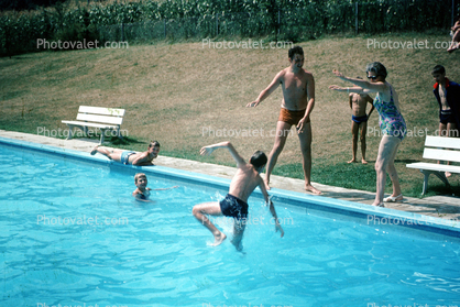 Boy, Mother, Father, Son, Poolside, 1960s