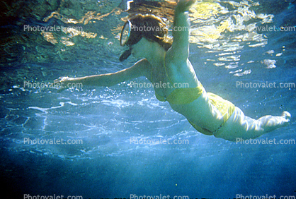Snorkeling, Woman, Underwater, Mask, Arms, Isla Mujeres