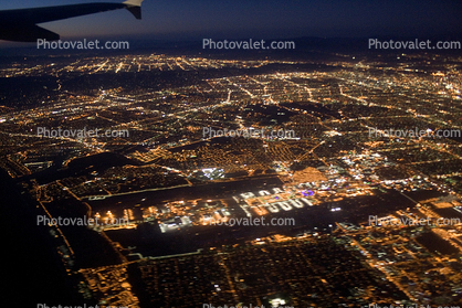 LAX at Night, nighttime, city lights
