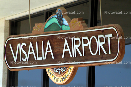 Visalia Airport VIS, signage, Tulare County, California