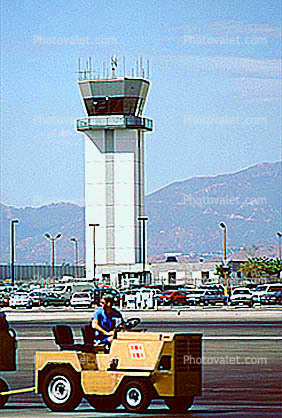 Tow Tractor, Control Tower, Burbank-Glendale-Pasadena Airport (BUR)