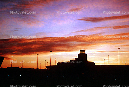 Sunset, Clouds, SFO Control Tower