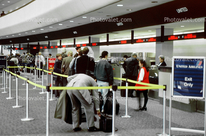 Passengers at UAL Ticket Counter, (SFO)