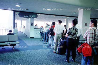 Passengers Checking In, (SFO), Terminal, Interior, Inside, Indoors