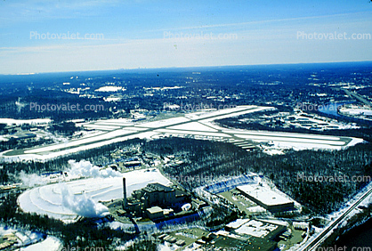 Runways, snow, cold, Lawrence Municipal Airport