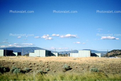 Hangars, buildings, Weed Airport, Siskiyou County, California