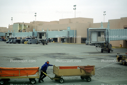 jetway, Terminal, Baggage Carts, Airbridge