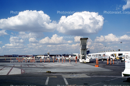 Terminal, Puffy Clouds, cumulus, Ramp Stairs
