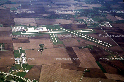 Aurora Municipal Airport, aerial, west of Chicago