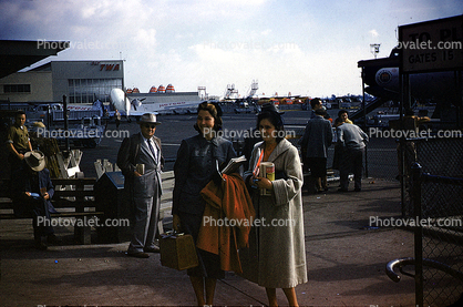 Stewardess, Passengers, Coats, Women, Fashion, 1950s