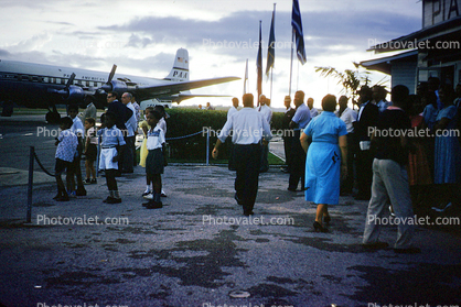 N6112C, Clipper Golden West, Piarco International Airport, Trinidad, West Indies, 1950s