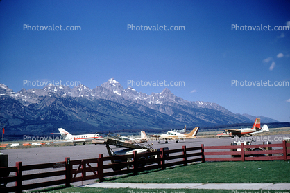 Jacksonhole Airport, Teton Mountain Range, October 1970, 1970s