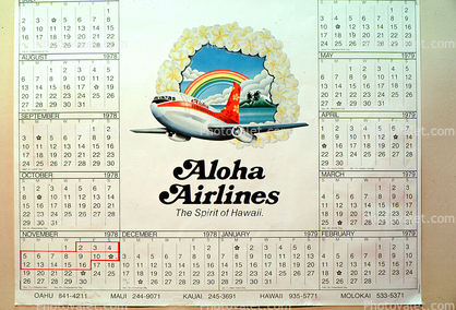 Mod Calendar Graphics, Hilo Airport, Hawaii, 1973