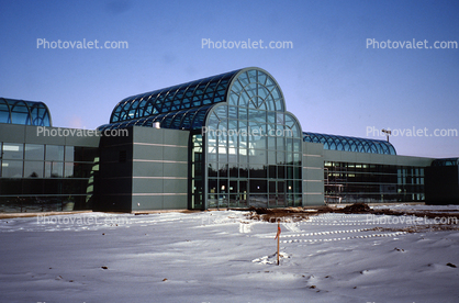 Glass Terminal Building, snow, ice