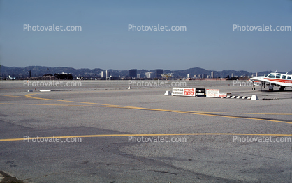 Skyline, Plane, Santa Monica Airport, 1970s