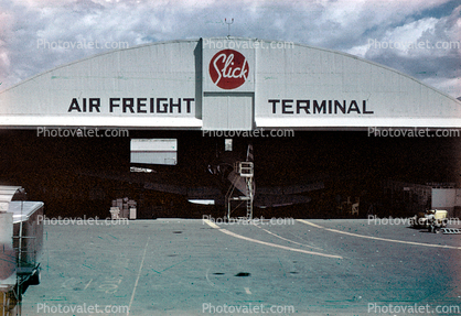 Slick Air Freight Terminal, Hangar, aircraft, 1950s