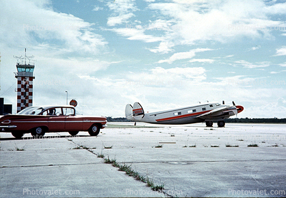 N685, Control Tower, 1959 Chevy Impala, Chevrolet, Car, Lockheed 18 Lodestar, 1950s