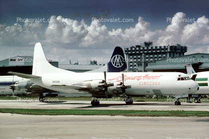 N402GN, Spirit of America Airlines, N402GN, Lockheed L-188CF Electra