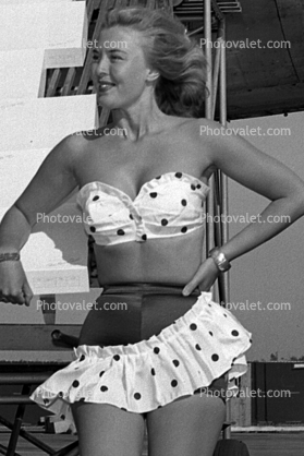 Woman, Smiles, Miniskirt, 1950s