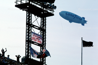 GZ-20A Enterprise N1A, Goodyear Blimp, Banner, Live Aid Benefit Concert in Philadelphia, 1985