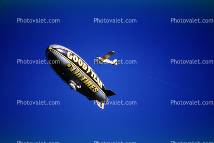 Goodyear Blimp, N10A, Airplane Towing a Banner, Advertising, 15 January 1995