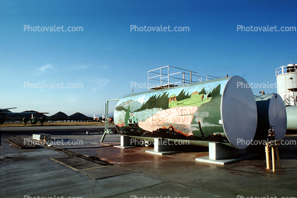 Fire Retardant tanks, Hemet-Ryan Airport, Hemet, California, USA, Riverside County