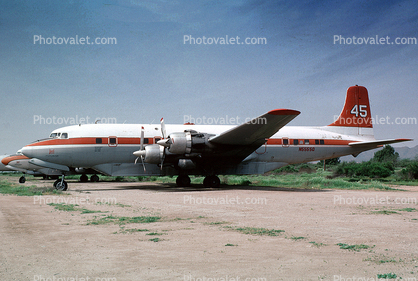 N555SQ, Douglas DC-6B, Tanker-45, Firefighting Airtanker, R-2800