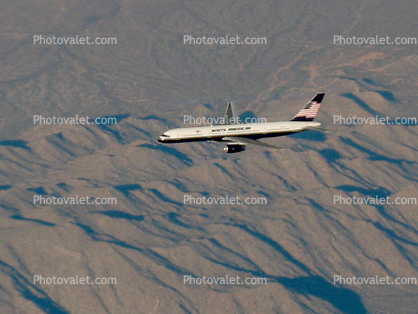 Boeing 757 in flight over southwestern USA, North American Airlines NAO