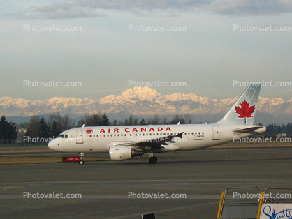 C-GKOB, Airbus A319-112, Olympic Mountain Range, Air Canada ACA, A319 series, CFM56-5B6/P, CFM56