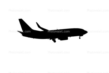 Boeing 737-7H4, 737-700 series silhouette, CFM-56, shape, logo
