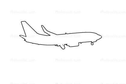 737-700 outline, line drawing, shape