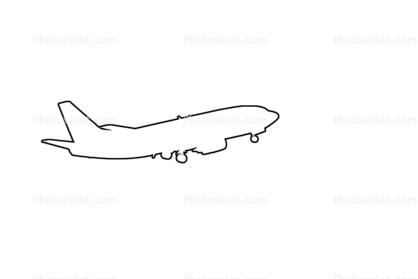 737-300 outline, line drawing, shape