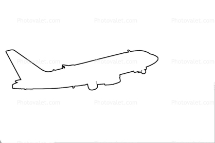 Airbus A318 outline, line drawing, shape