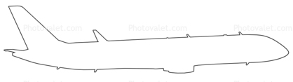 Comac C919 shape, line drawing, outline