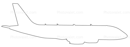 Airbus A220 shape, line drawing, outline
