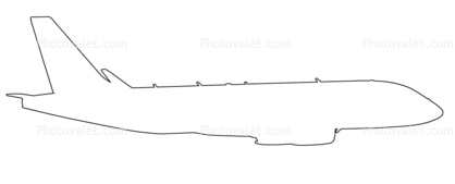 Airbus A220 line drawing, outline, shape
