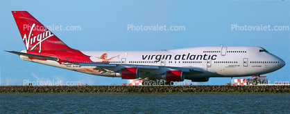 Lady Penelope, G-VFAB, Boeing 747-4Q8, 747-400 series, Virgin Atlantic, CF6, CF6-80C2B1F, Paintography