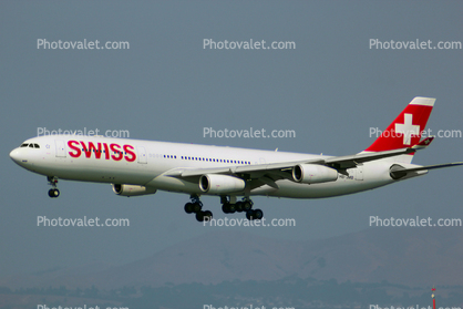 HB-JMB, Airbus A340-313X, Swiss International Airlines, SFO
