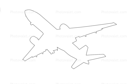 Boeing 777-222 line-drawing, outline