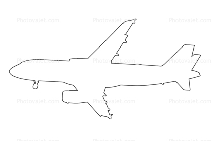 Airbus 320-232 outline, line drawing