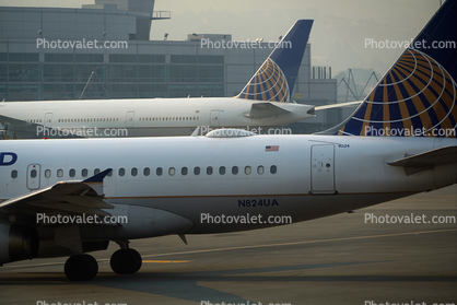 N824UA, Airbus A319-131, UAL, A319 series, V2522-A5, V2500