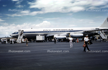 N730PA, Boeing 707, Pan American Airlines PAA, Manila Airport, Philippines, 1960s