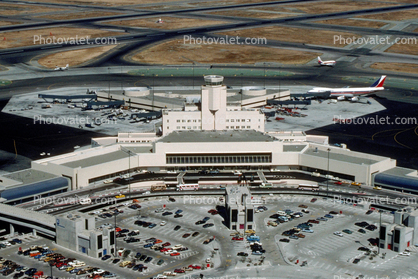 Old International Terminal, cars, parking, building