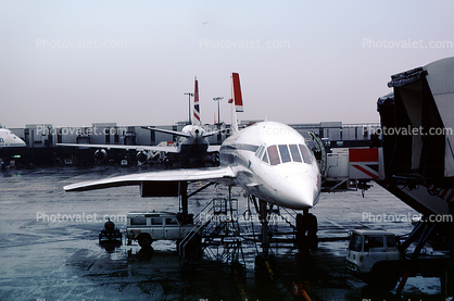 British Airways BAW, Concorde SST, Heathrow, G-BOAB, January 22 1984, 1980s