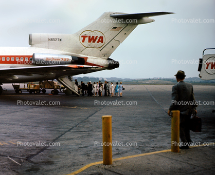 N852TW, TWA, Boeing 727-31, Star Stream, Airstair, JT8D, JT8D-7B, August 1965, 1960s