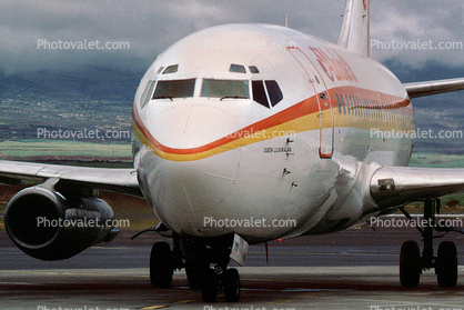 N73711, Boeing 737-297, 737-200 series, Aloha Airlines, Funjet, JT8D-9A, JT8D, Kahului International Airport (OGG)